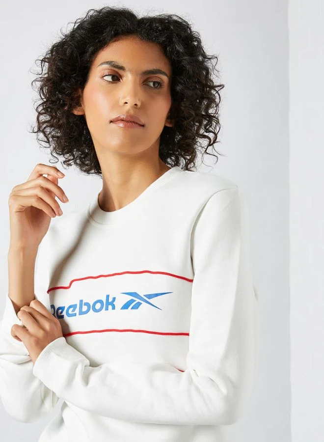 Reebok Classic Linear Logo Sweatshirt Chalk