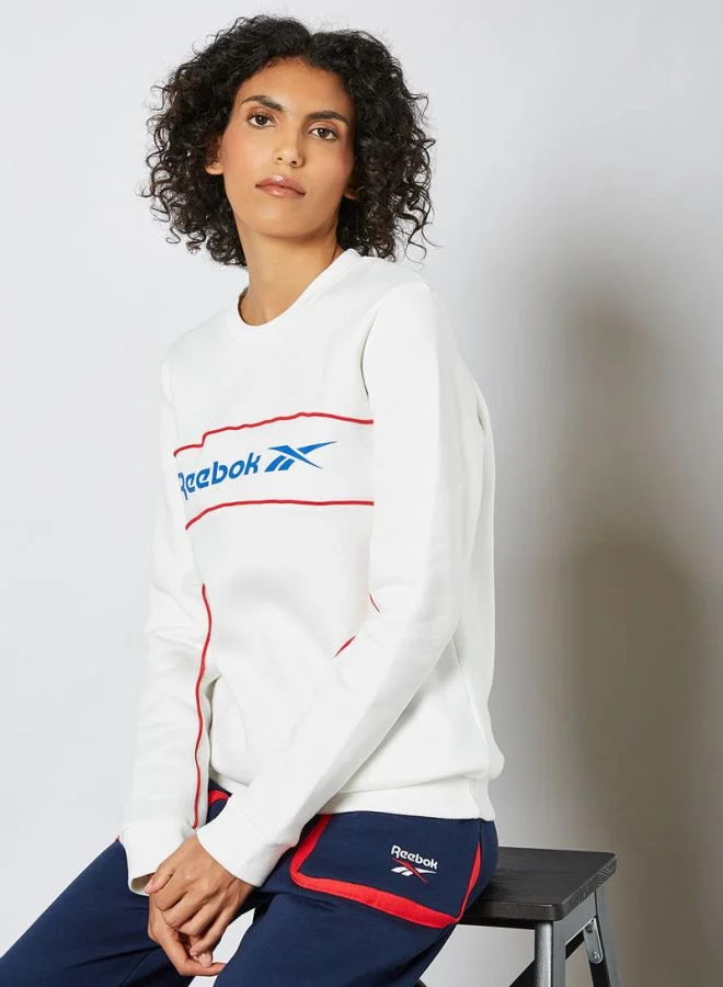 Reebok Classic Linear Logo Sweatshirt Chalk