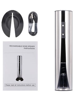 Electric Wine Opener with Foil Cutter and USB Rechargeable Silver 21.00 x 8.00 x 8.00cm - v1608995543/N43316350A_6