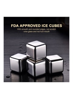 Generic 8 Piece Reusable Stainless Steel Ice Cubes Chilling Stones silver 15.50 x 4.00 x 11.20cm  - Image 3