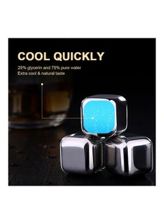 Generic 8 Piece Reusable Stainless Steel Ice Cubes Chilling Stones silver 15.50 x 4.00 x 11.20cm  - Image 4