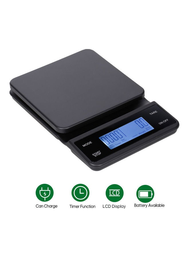 ميزان رقمي للمطبخ للطعام والقهوة مع مؤقت أسود N50858721A, N43500014A, N40860078A, N21161607A, N22491752A, N28861868Aسم - Image 2