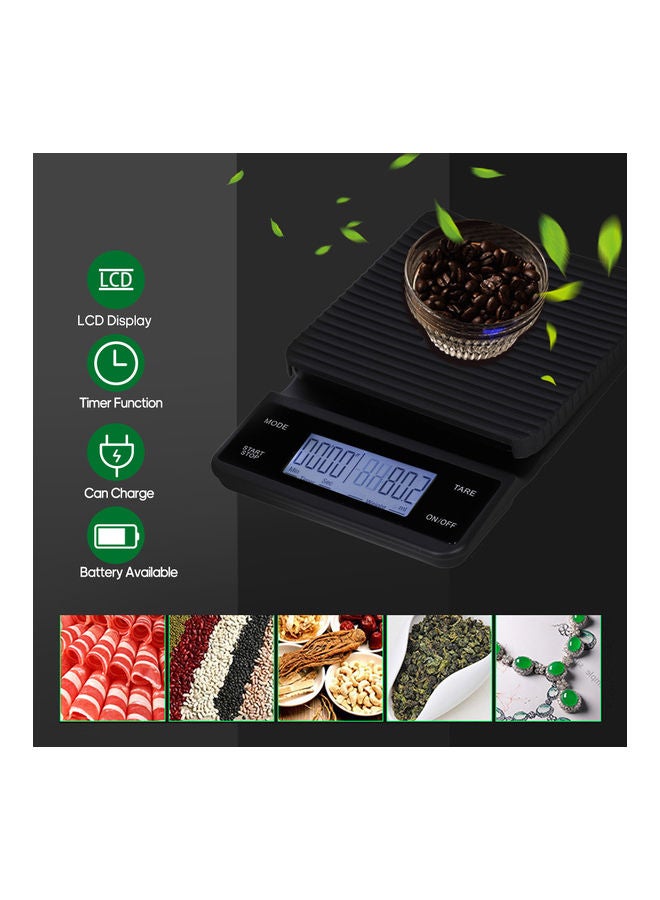 ميزان رقمي للمطبخ للطعام والقهوة مع مؤقت أسود N50858721A, N43500014A, N40860078A, N21161607A, N22491752A, N28861868Aسم - Image 3