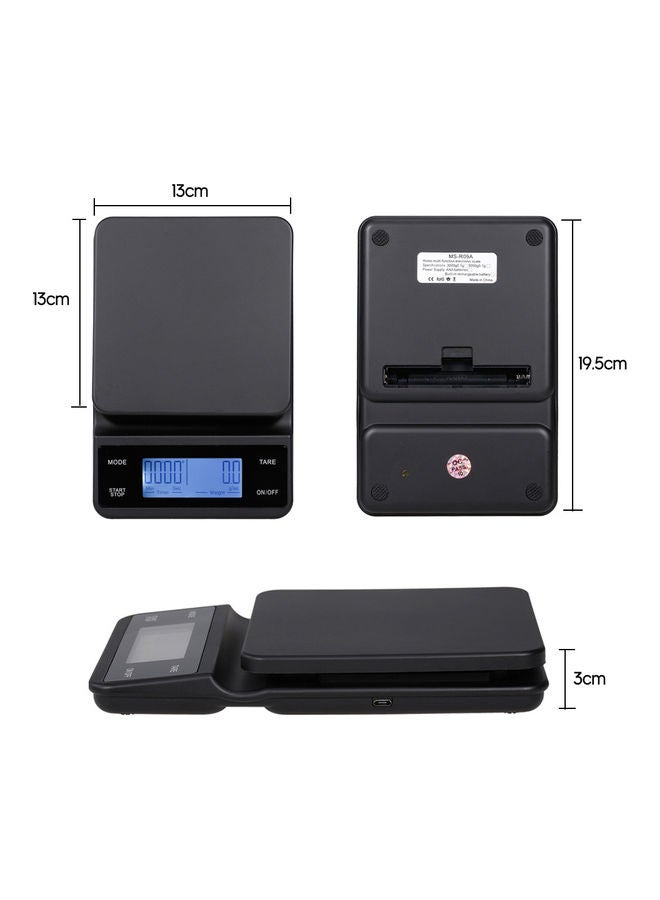 ميزان رقمي للمطبخ للطعام والقهوة مع مؤقت أسود N50858721A, N43500014A, N40860078A, N21161607A, N22491752A, N28861868Aسم - Image 4