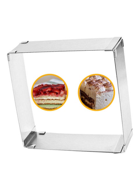 Stainless Steel Adjustable Cake Ring Silver 5.00 x 15.50 x 0.242cm