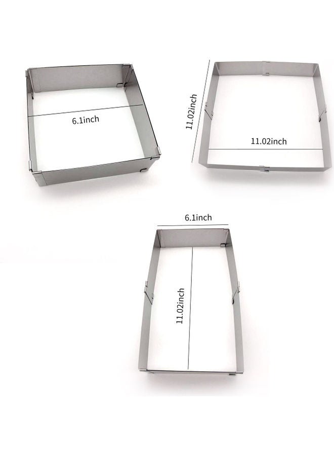Stainless Steel Adjustable Cake Ring Silver 5.00 x 15.50 x 0.242cm  - Image 5
