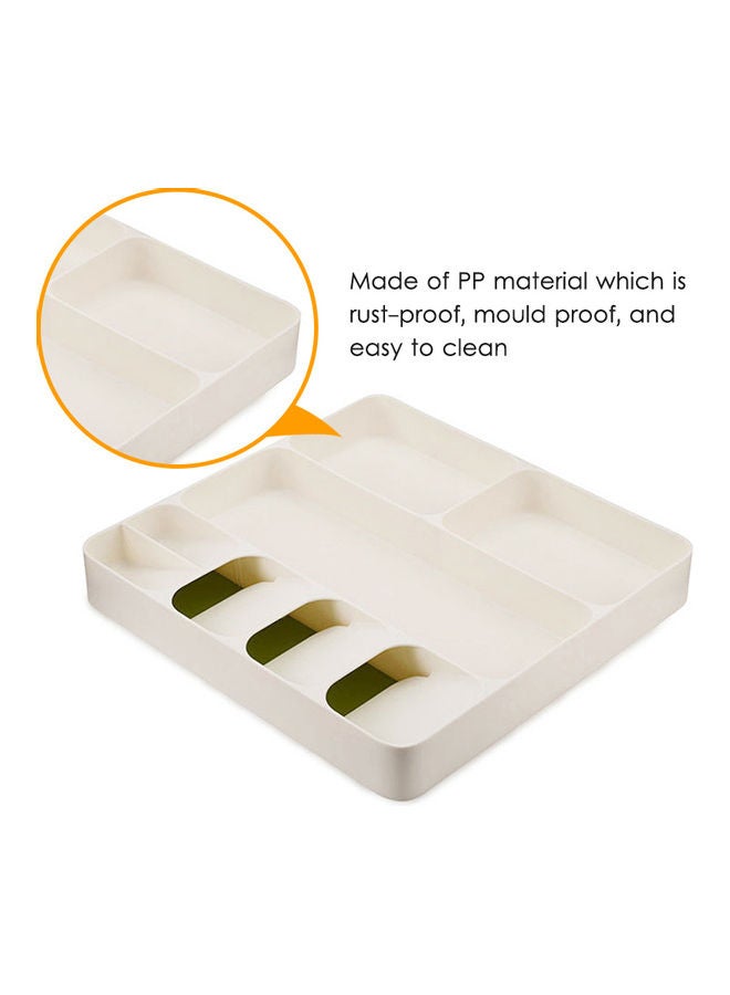Utensil Kitchen Drawer Organizer White 39.70 x 5.30 x 38.40cm - Image 3
