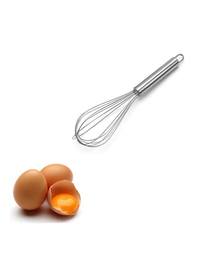 خفاقة بيض يدوية فضي 10بوصة - Image 1