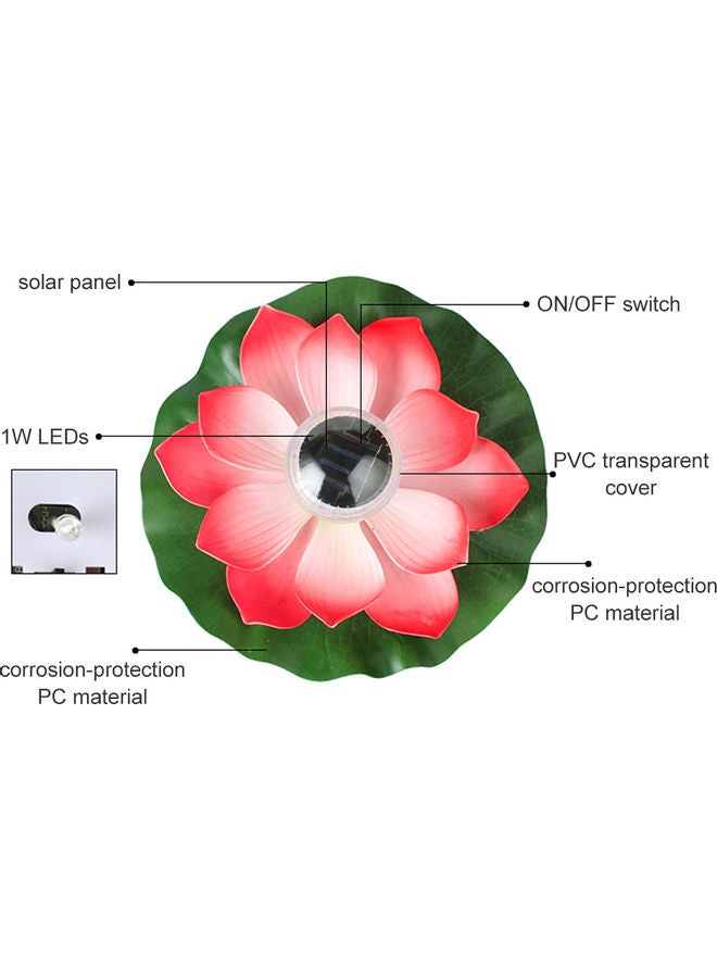Red Solar Powered LED Lotus Light RGB Color Red 13 x 12 x 13cm  - Image 3