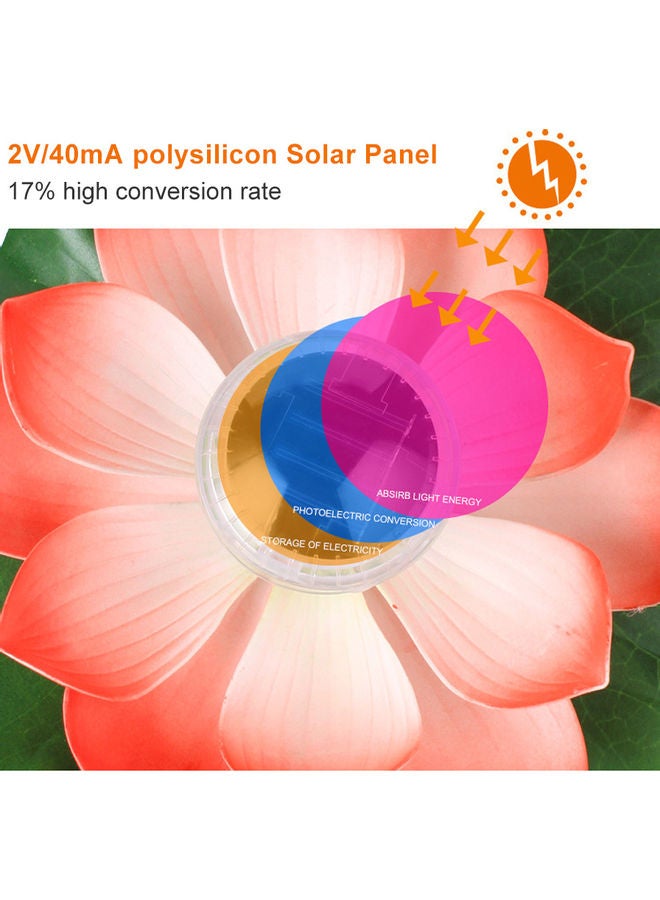 Red Solar Powered LED Lotus Light RGB Color Red 13 x 12 x 13cm  - Image 5