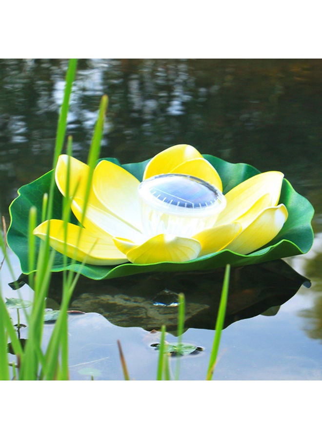 Solar Powered LED Lotus Light RGB Color Yellow 13 x 12 x 13cm  - Image 2