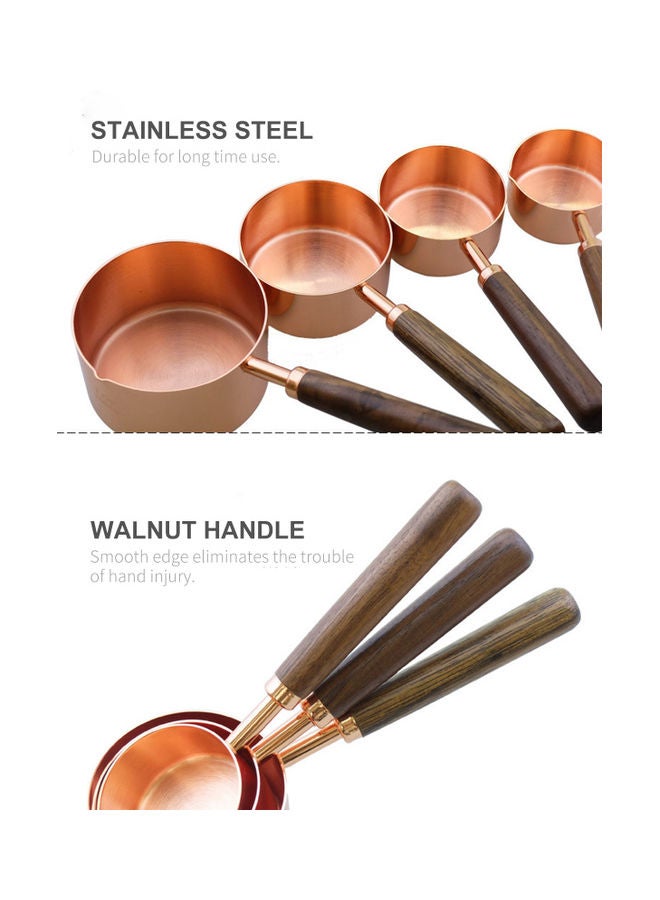 Generic - 4-Piece Measuring Spoons Set Brown/Gold 5.1x0.78 Inch , 5.9x0.98 Inch, 6.1x1.25 Inch, 6.69x1.77 Inch - Image 1