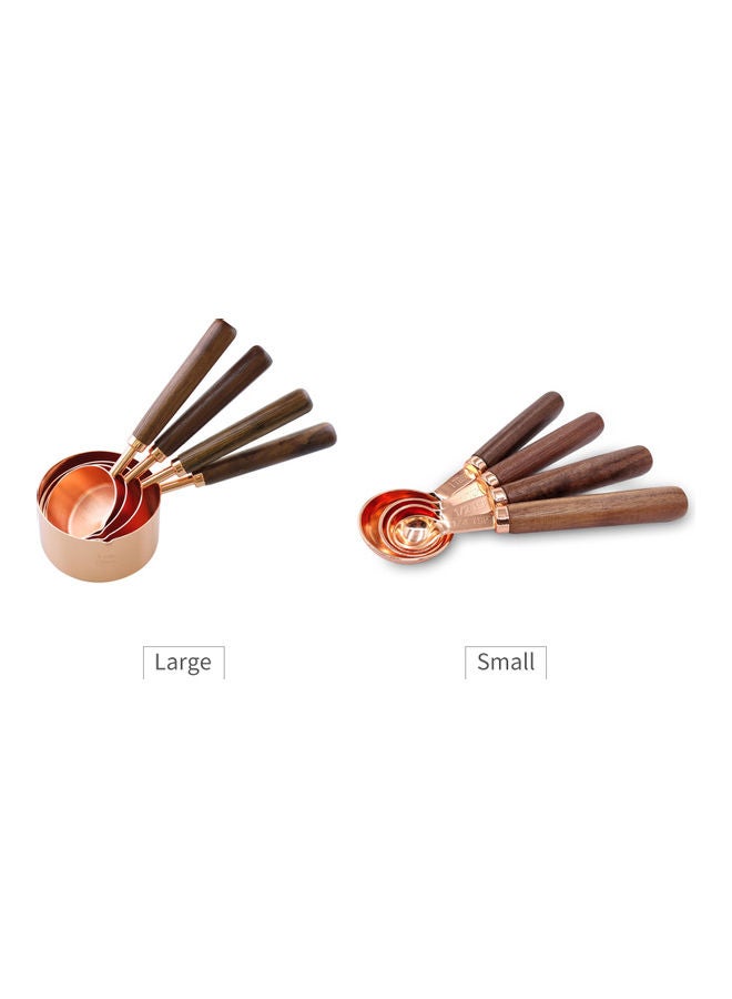 Generic - 4-Piece Measuring Spoons Set Brown/Gold 5.1x0.78 Inch , 5.9x0.98 Inch, 6.1x1.25 Inch, 6.69x1.77 Inch - Image 1