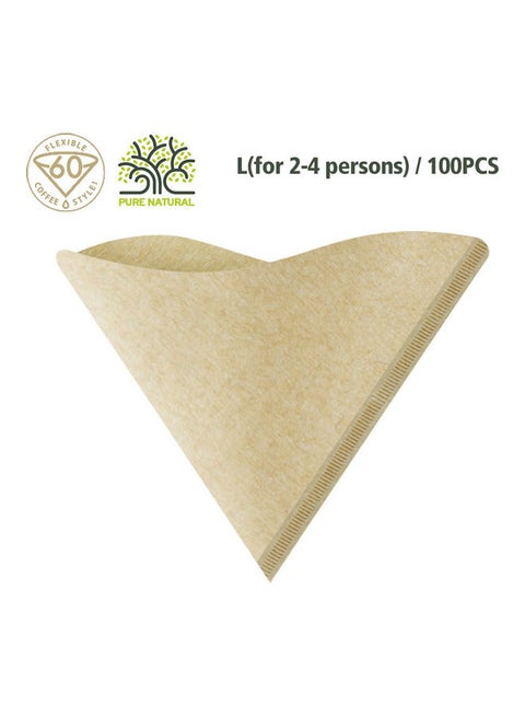 100 Pieces/set V-Shape Drip Paper Beige 12.50 x 5.50 x 12.50cm