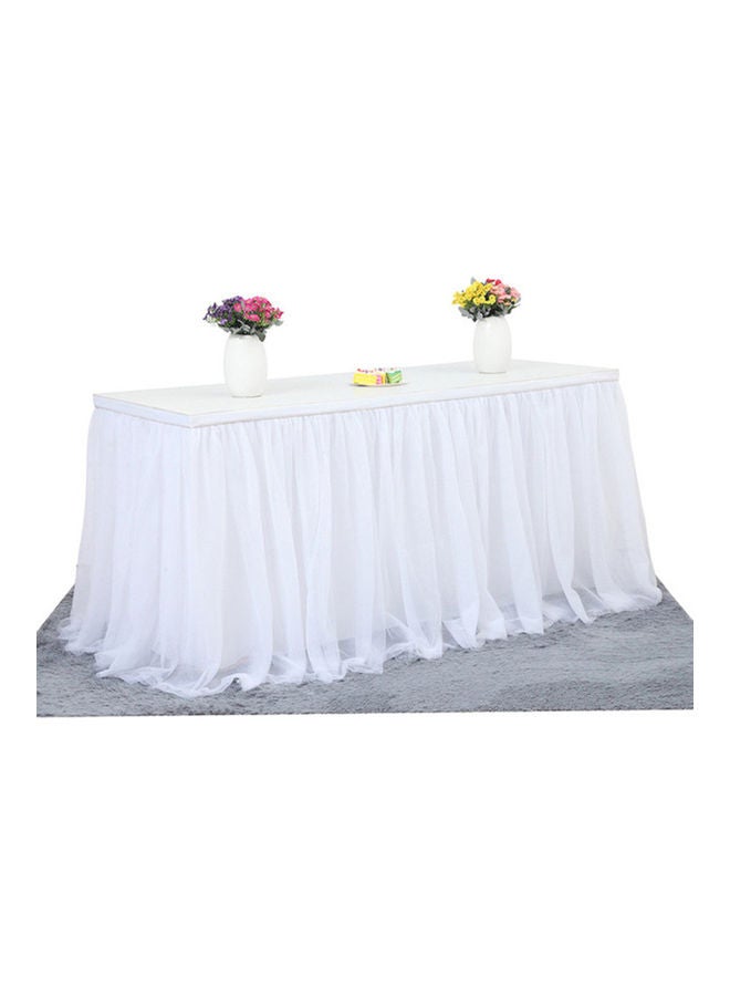 Handmade Tulle Table Skirt White 35.00 x 2.00 x 35.00cm