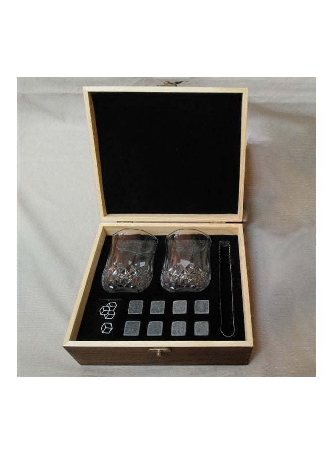 8 Pieces Whiskey Chilling Stones Set with 2 Glasses in Wooden Box Grey 22.00 x 9.50 x 19.00cm - Image 5