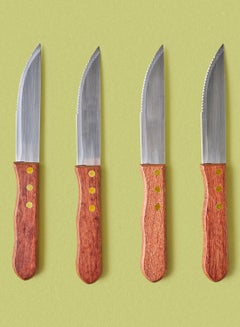 Silver/Brown 4-Piece Knives Set