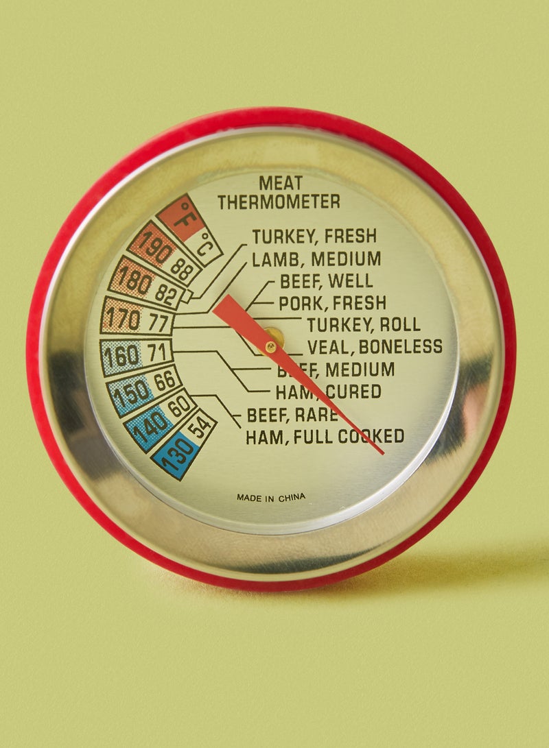 Noon East Food Thermometer - Thermometer - For Water, Oven, Bbq - Kitchen Tool - Kitchen Accessories - Kitchen Tool - Silver/Red Silver/Red 5.3 x 5.4 x 12centimeter  - Image 2