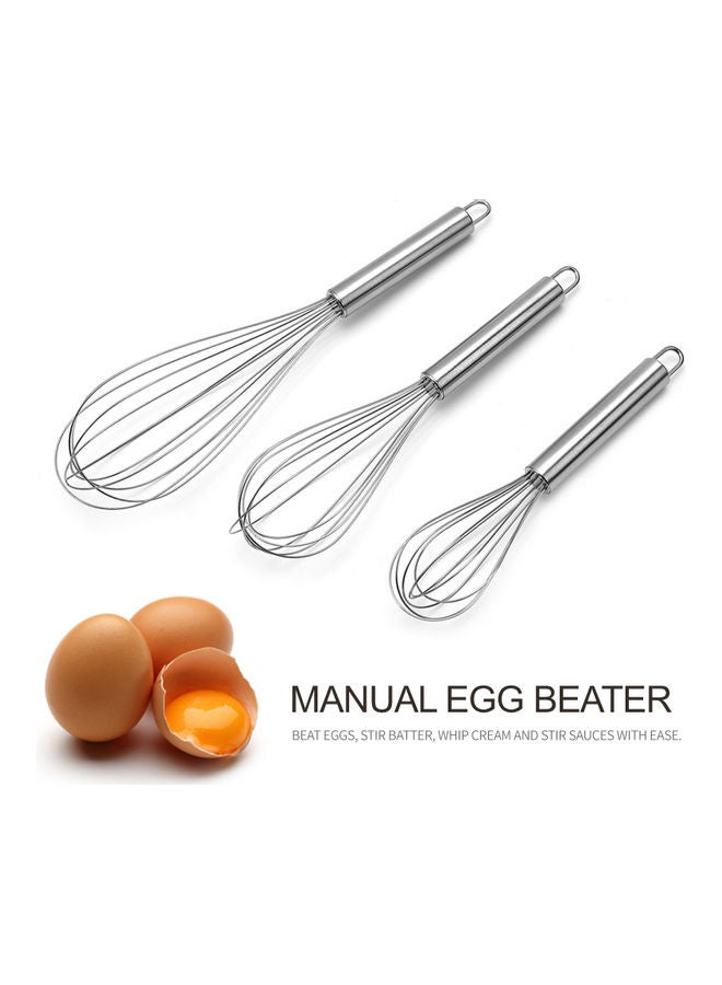Manual Egg Beater Silver 12inch - Image 3