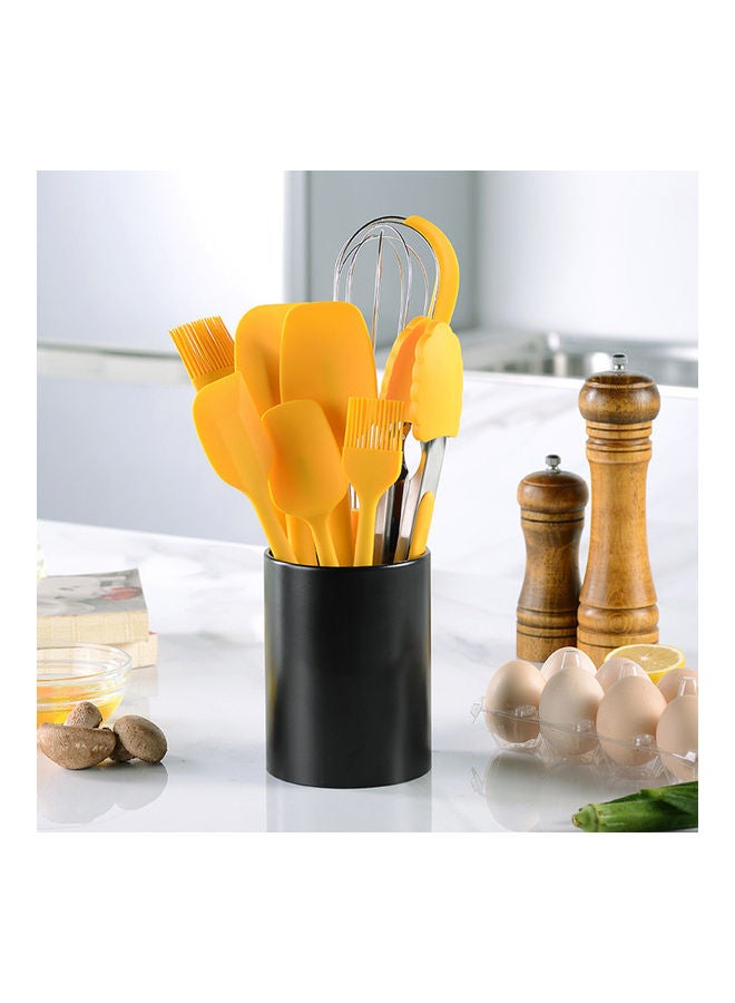 Heat-Resistant Non-Stick Silicone Spatula Set Yellow 34 x 10.5 x 10.5cm - Image 1