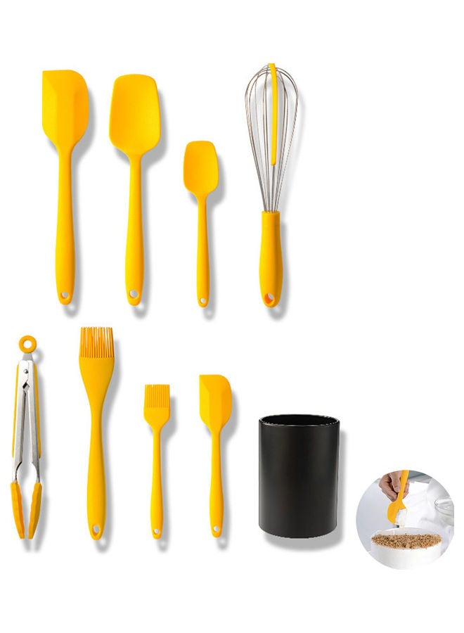 Heat-Resistant Non-Stick Silicone Spatula Set Yellow 34 x 10.5 x 10.5cm - Image 2