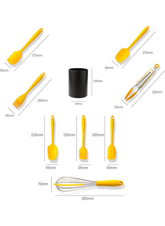 Heat-Resistant Non-Stick Silicone Spatula Set Yellow 34 x 10.5 x 10.5cm - Image 3