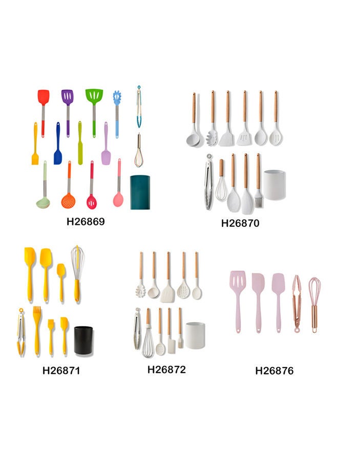 Heat-Resistant Non-Stick Silicone Spatula Set Yellow 34 x 10.5 x 10.5cm - Image 4