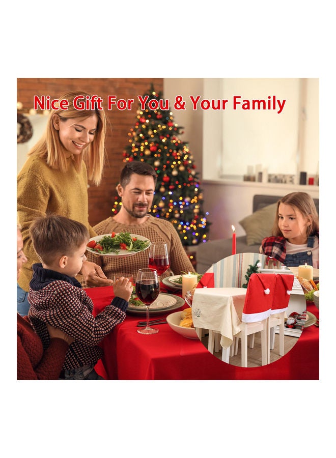 أغطية كراسي بتصميم الكريسماس مناسبة كديكور للطاولة أحمر/ أبيض 60x1x50سم - Image 3