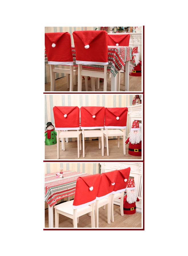 أغطية كراسي بتصميم الكريسماس مناسبة كديكور للطاولة أحمر/ أبيض 60x1x50سم - Image 4