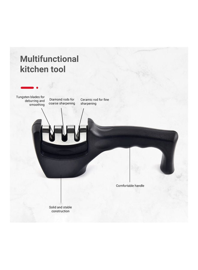 أداة شحذ سكاكين المطبخ من 3 مراحل أسود 5.00 x 7.50 x 0.164سم - Image 3