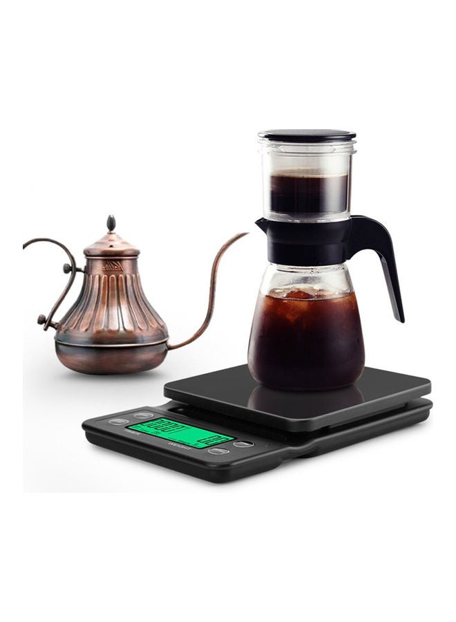 3KG Digital Coffee Scale with Timer Black 5.20 x 15.30 x 0.44cm