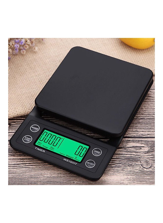 3KG Digital Coffee Scale with Timer Black 5.20 x 15.30 x 0.44cm