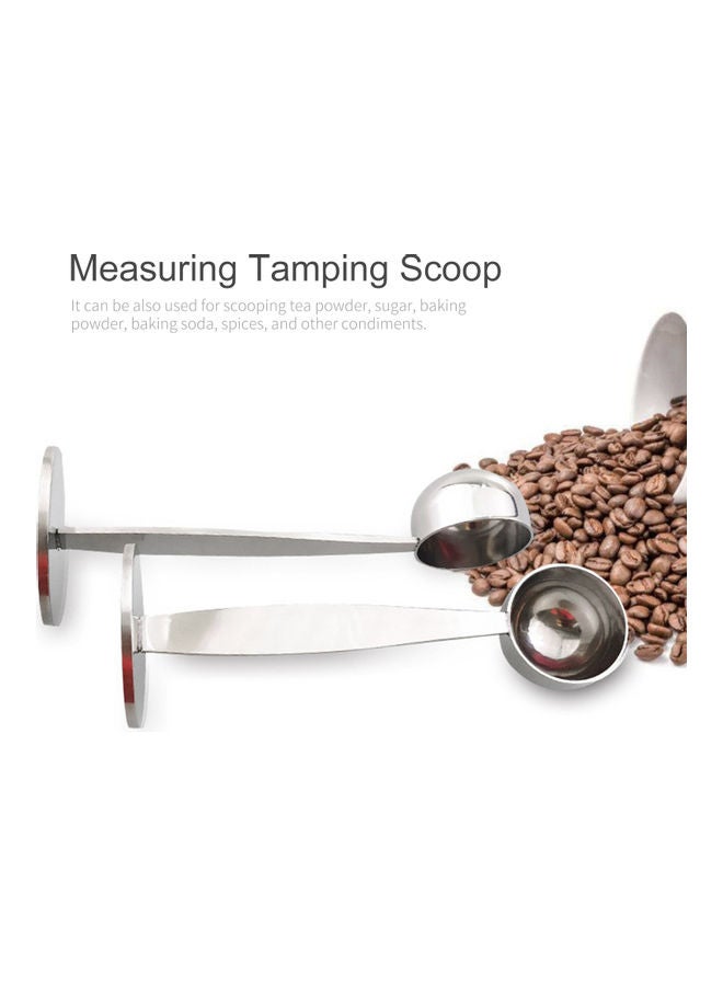 مغرفة قياس القهوة 2 في 1 مصنوعة من الستانلس ستيل فضي - Image 3