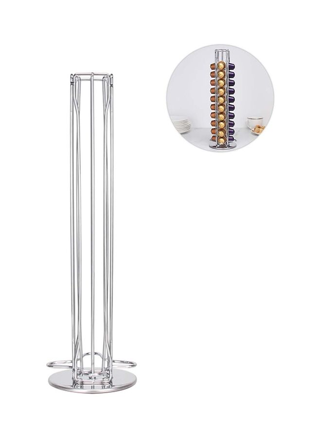 Generic Coffee Pod Carousel Holder with 40 Nespresso Coffee Pods Silver 41.00 x 11.80 x 11.80cm  - Image 4