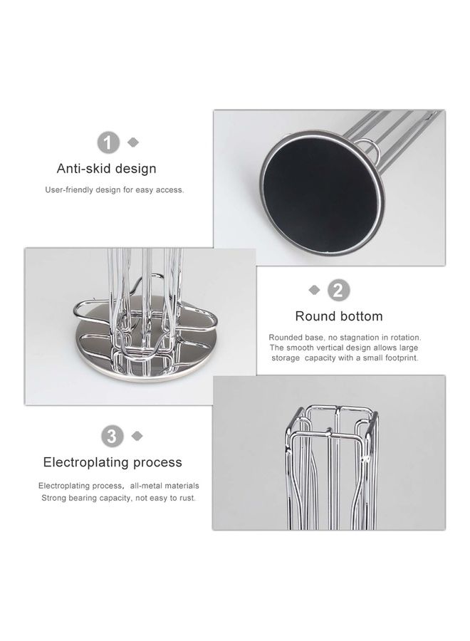 Generic - Coffee Pod Carousel Holder with 40 Nespresso Coffee Pods Silver 41.00 x 11.80 x 11.80cm - Image 1