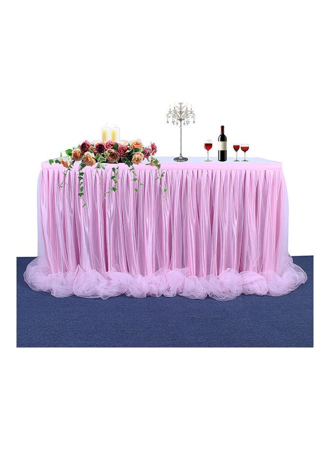 Handmade Tulle Table Skirt Pink 35.00 x 2.00 x 35.00cm - Image 1