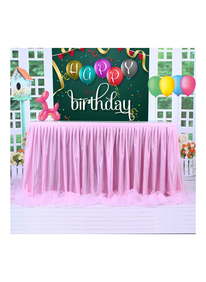 Handmade Tulle Table Skirt Pink 35.00 x 2.00 x 35.00cm - Image 2