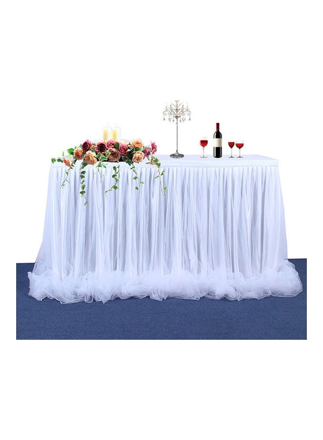 Handmade Tulle Table Skirt White 35.00 x 2.00 x 35.00cm