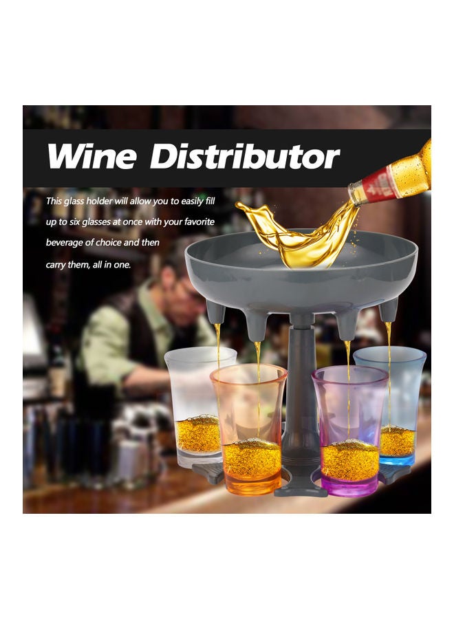 Upgrade 6 Shot Glass Dispenser with 6-Pieces Set Of Cups Grey 20.00 x 10.00 x 20.00cm