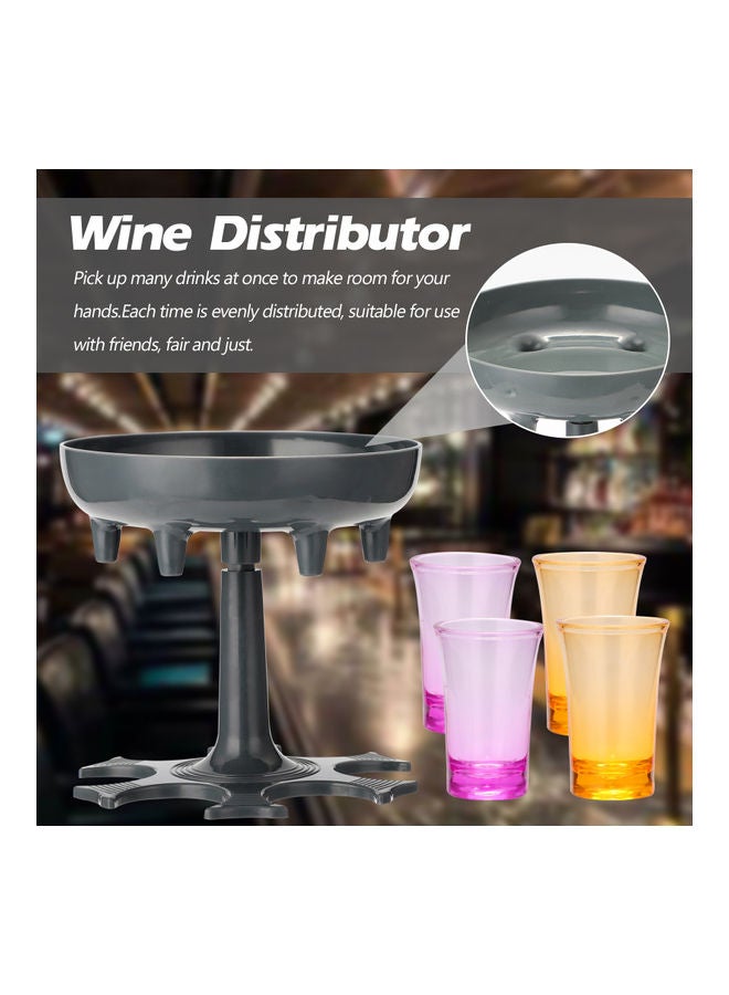 Upgrade 6 Shot Glass Dispenser with 6-Pieces Set Of Cups Grey 20.00 x 10.00 x 20.00cm