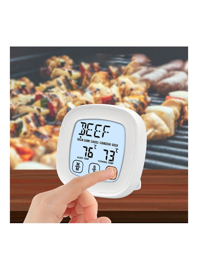 مقياس حرارة رقمي للحوم مزود بشاشة LCD تعمل باللمس أبيض 3.30 x 9.20 x 0.131سم - Image 4