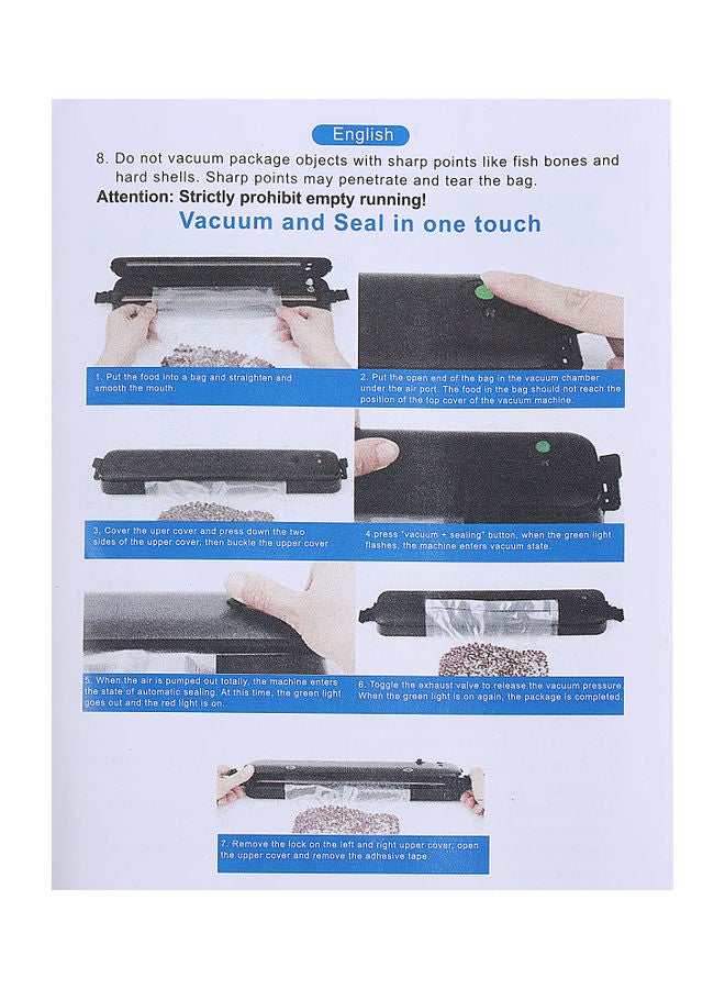 Generic - A C100-240 V 90W Full- Automatic Electric Vacuum Film Sealer with 10 Pocket Bag Black 37.50 x 7.00 x 8.50cm - Image 1