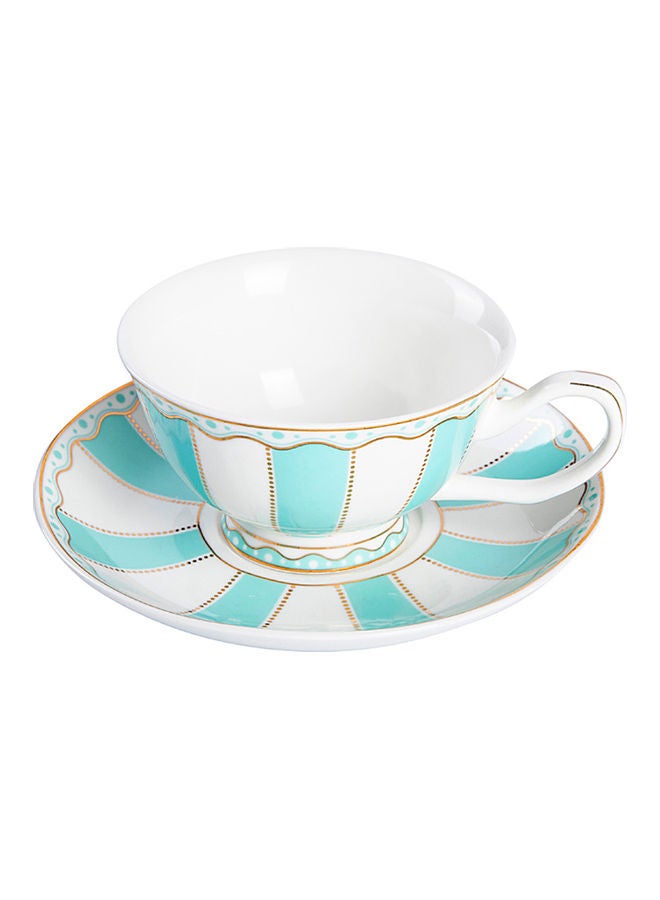 Sharpdo 2-Piece Cup And Saucer Set Green 12.5x6cm - Image 1