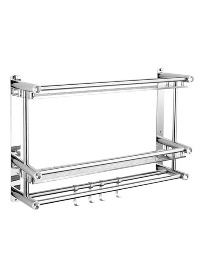 Sharpdo Stainless Steel Double Shelf Silver 42.5x17.5x8.5cm - Image 1