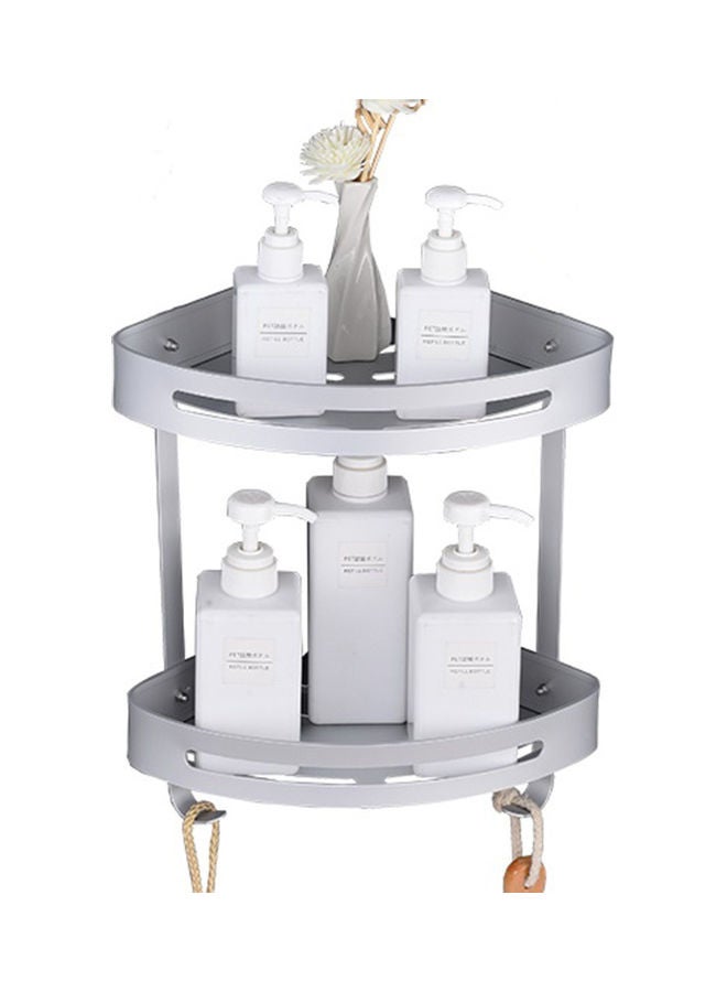 Sharpdo Bathroom Double-Layer Storage Tripod Silver 25x22x5cm - Image 1