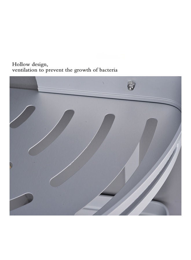 Sharpdo Bathroom Double-Layer Storage Tripod Silver 25x22x5cm - Image 2