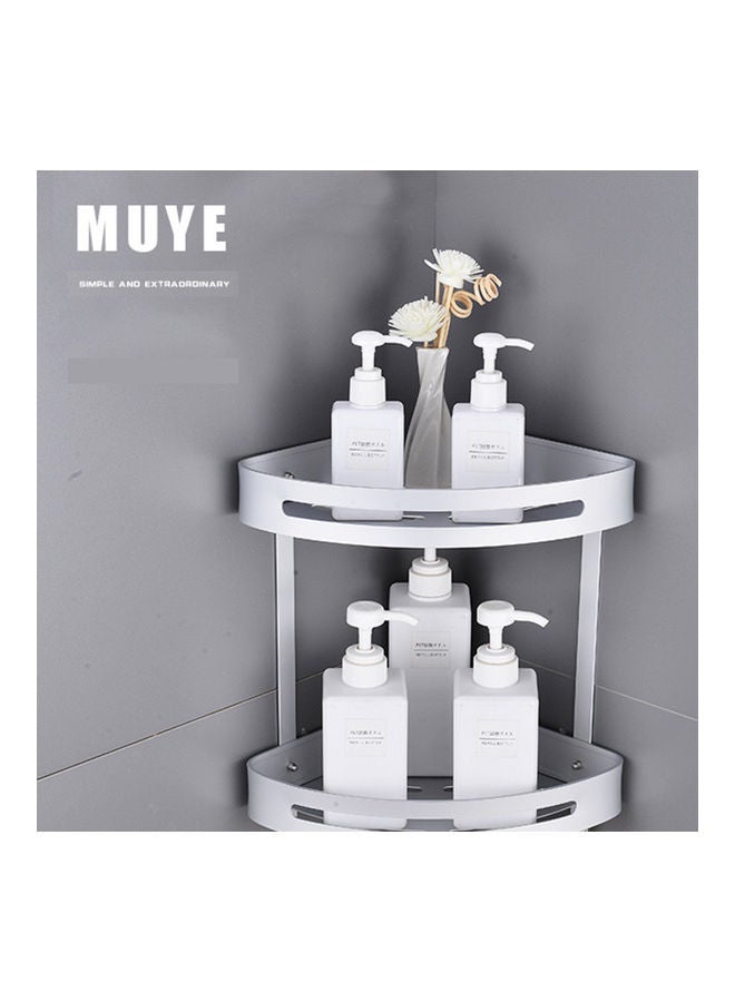 Sharpdo Bathroom Double-Layer Storage Tripod Silver 25x22x5cm - Image 3