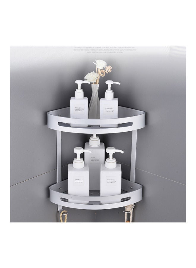 Sharpdo Bathroom Double-Layer Storage Tripod Silver 25x22x5cm - Image 4