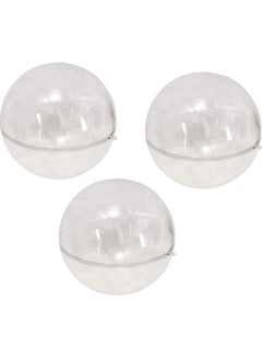 3-Piece Acrylic Baubles Fillable Ball Clear 12cm