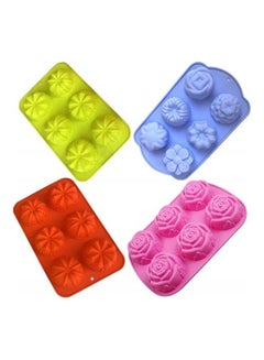 Premify 4-Piece Silicone Cake Moulds Set Multicolour 26x17cm  - Image 1